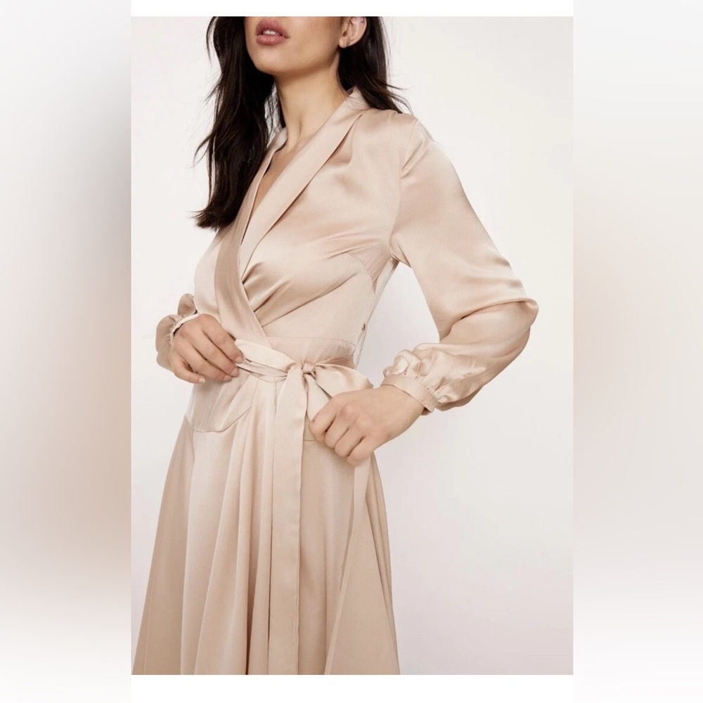 Nasty Gal Tan Wrap Dress